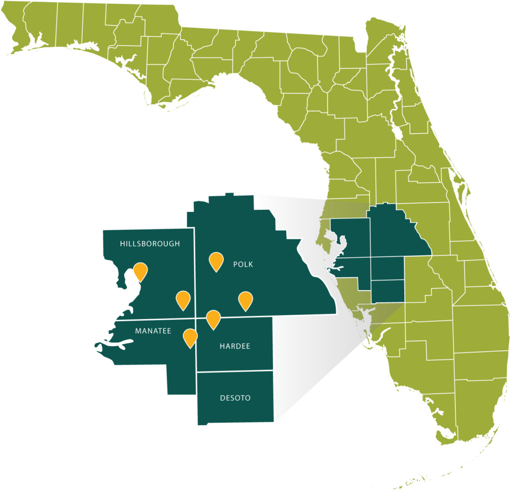 Map of Mosaic's Florida Mine Locations