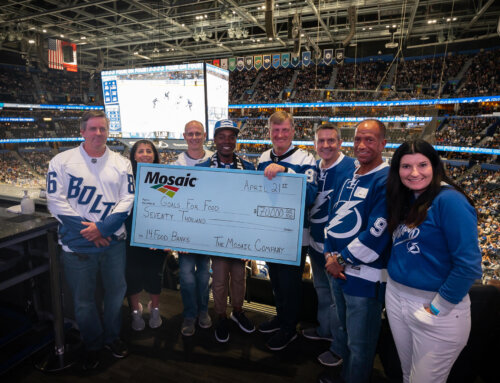 Mosaic teams up with Tampa Bay Lightning to donate $70,000 and over 800 lbs. of food to local hunger relief organizations   